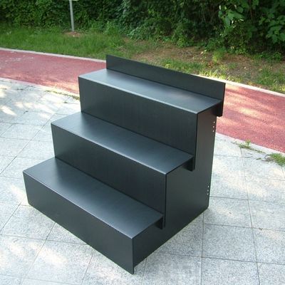 黒いコルフルートの花の展示の立場PP 4のステップ花屋の表示装置