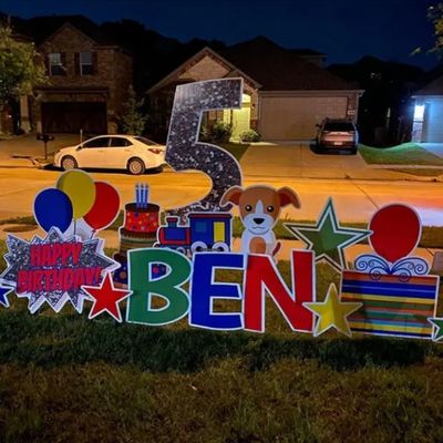 屋外の誕生日、記念日、ビジネスプロモーション、装飾ディスプレイに最適な、再利用可能でカスタマイズ可能なヤードカード